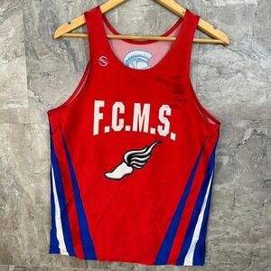 Red and blue vintage track top Trojans Men's‎ XL #tracktop